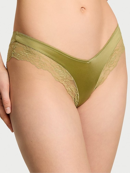 Victoria's Secret Moss Green Cheeky Rose Lace Trim Knickers (AW6304) | €15.50