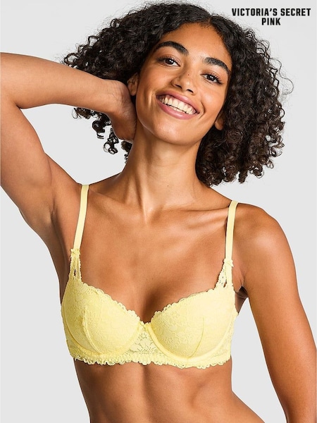 Victoria's Secret PINK Mellow Yellow Balcony Lace Push Up Bra (AW6324) | €40