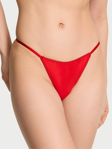 Victoria's Secret Bright Vermillion Red Satin Heart Rhinestone Bow G-String Knickers (AW6326) | €20.50