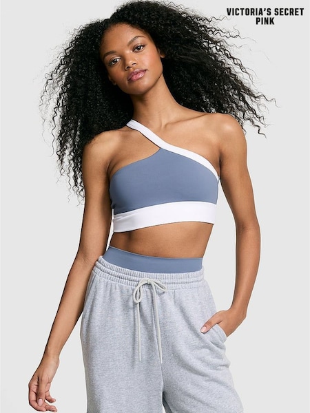 Victoria's Secret PINK Dusty Iris Blue Relay One Shoulder Sports Bra (AW6332) | €11.50