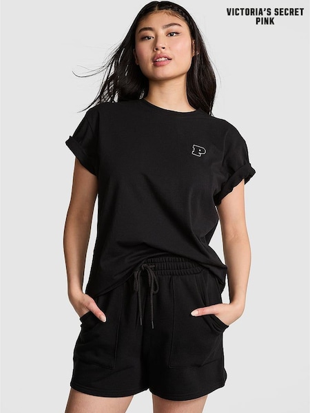 Victoria's Secret PINK Black Short Sleeve Oversized T-Shirt (AW6335) | €29