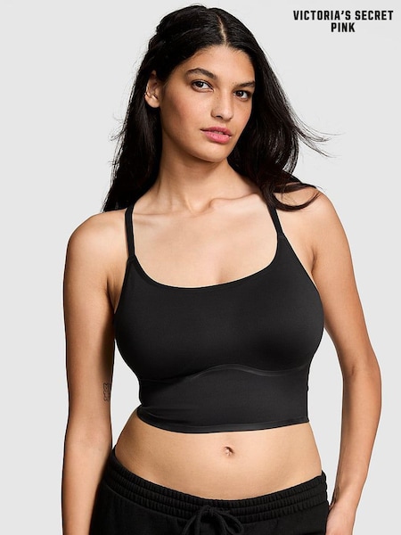 Victoria's Secret PINK Black Relay Racerback Sports Bra (AW6337) | €33