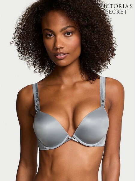 Victoria's Secret Asteroid Grey Add 2 Cups Push Up Bombshell Scattered Shine Strap Bra (AW6340) | €68
