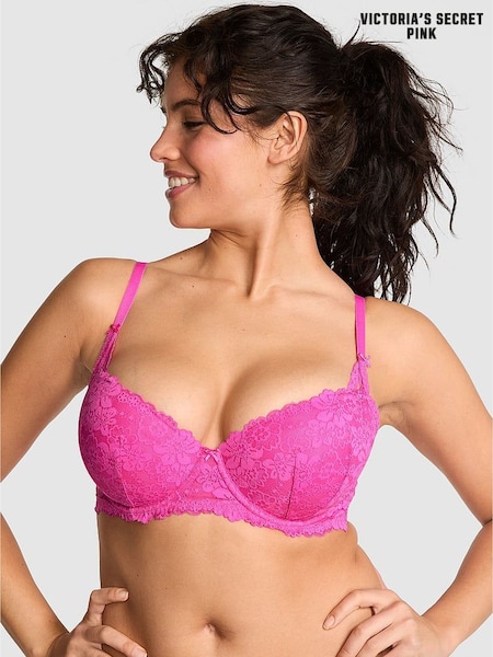 Victoria's Secret PINK Pink Gossip Balcony Lace Push Up Bra (AW6362) | €40
