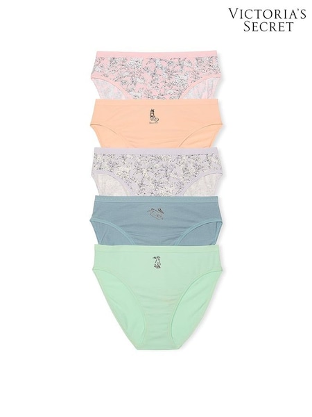 Victoria's Secret Pink/Orange/Blue/Green Brief 5 Pack Knickers (AW6367) | €31