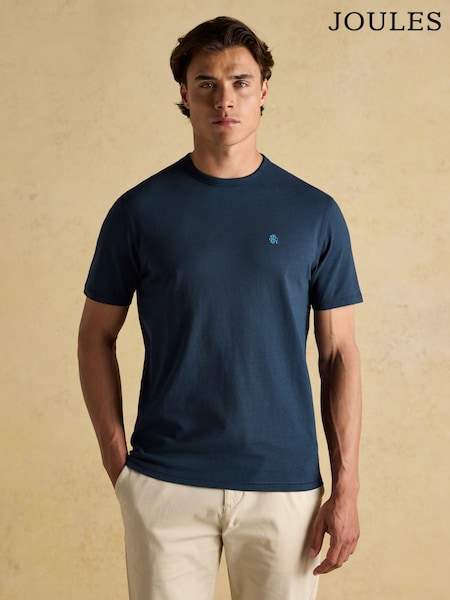 Bleumarin - Rugby Club Crew Neck Cotton T-Shirt (AW6387) | 179 LEI