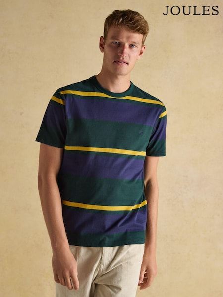 Rugby Club Green/Navy Crew Neck Cotton T-Shirt (AW6405) | €37