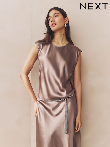 Silver Tone Skinny Chain Belt (AW6451) | 99 QAR