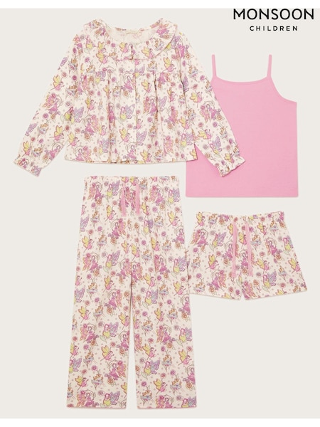 Monsoon Fairy Print Flannel 100% Cotton Pyjamas Set 4 Pack (AW6493) | 64 € - 69 €