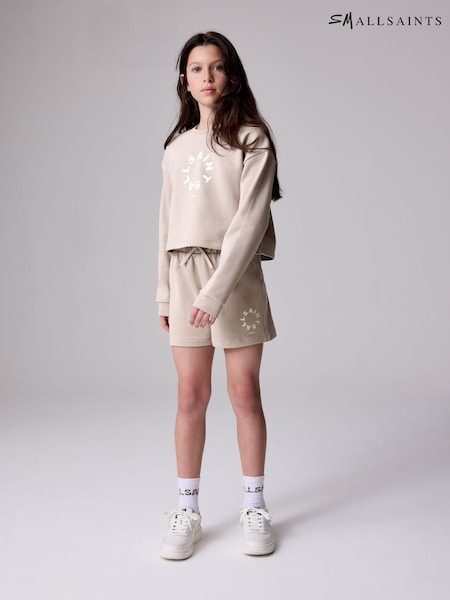 smALLSAINTS Mink/Pink Girls Tierra Sweatshirt and Sweat Shorts Set (AW6495) | €48 - €53