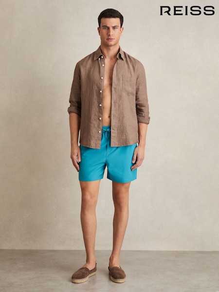 Reiss Tropical Blue Cliff Drawstring Swim Shorts (AW6611) | €88