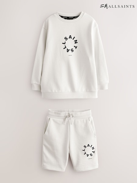 smALLSAINTS Light Grey Oversized Tierra Sweatshirt and Shorts Set (AW6613) | 188 QAR - 208 QAR