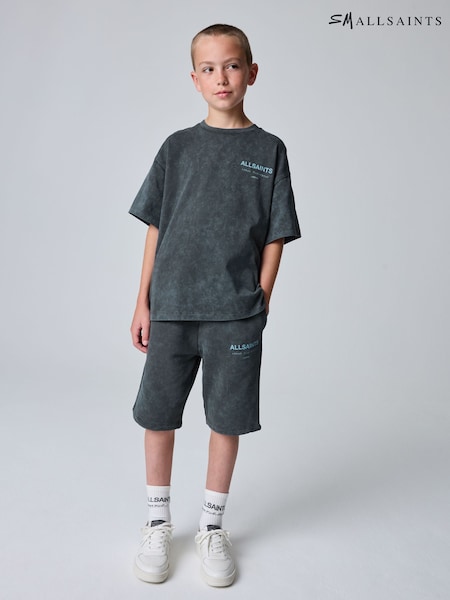 smALLSAINTS Washed Grey Boys Underground T-Shirt and Sweat Shorts Set (AW6614) | €45 - €51