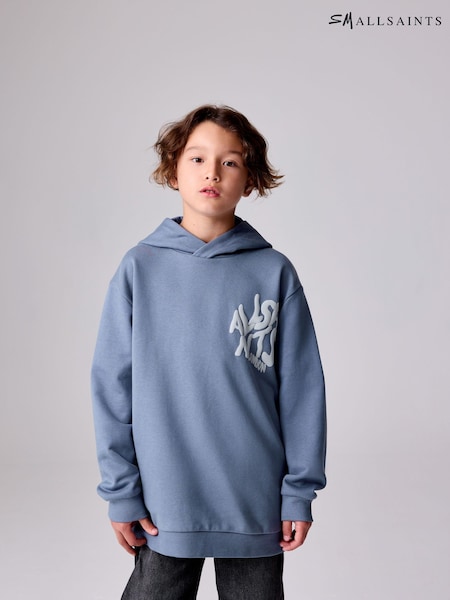 smALLSAINTS Mid Blue Oversized Orlando Pullover Hoodie (AW6618) | €44 - €50
