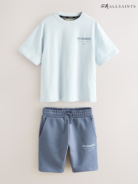 Albastru deschis - Set tricou și pantaloni scurți pentru băieți smALLSAINTS Underground (AW6623) | 268 LEI - 298 LEI