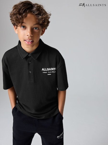 smALLSAINTS Black Oversized Underground Short Sleeve Polo Shirt (AW6628) | €28 - €33