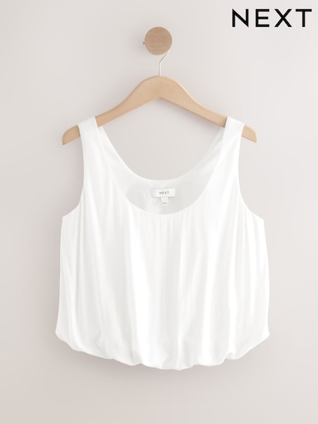 White Sleeveless Bubblehem Cami Top (AW6677) | €28