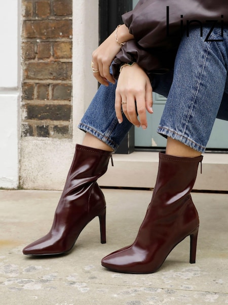 Linzi Red West Pointed Toe Ankle Boots With Stiletto Heel (AW6728) | €60