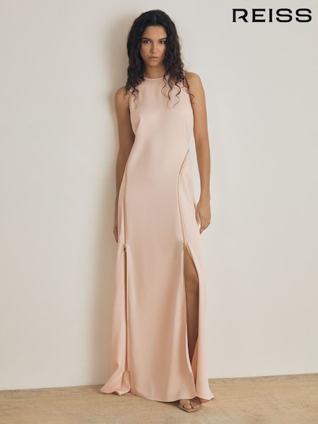 Atelier Zipped Satin Maxi Dress with Virgin Wool (AW6775) | R$ 4.890