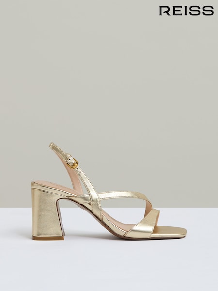 金色 - Reiss Alice Strappy Leather Heeled Sandals (AW6789) | HK$2,129