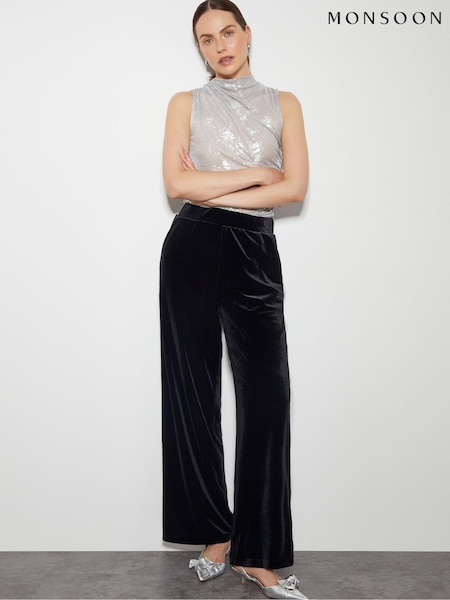 Monsoon Velvet Vora Wide Leg Trousers (AW6799) | 229 LEI