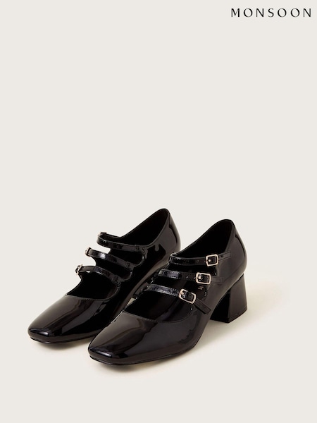 أسود - Monsoon Gwen Patent Mary Jane Heels (AW6813) | ‏457 ر.س.‏