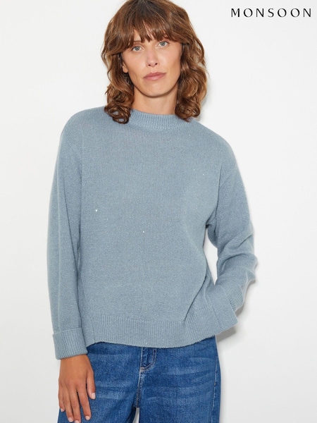 Monsoon Blue Sara Sequin Knit Jumper (AW6815) | €41.50