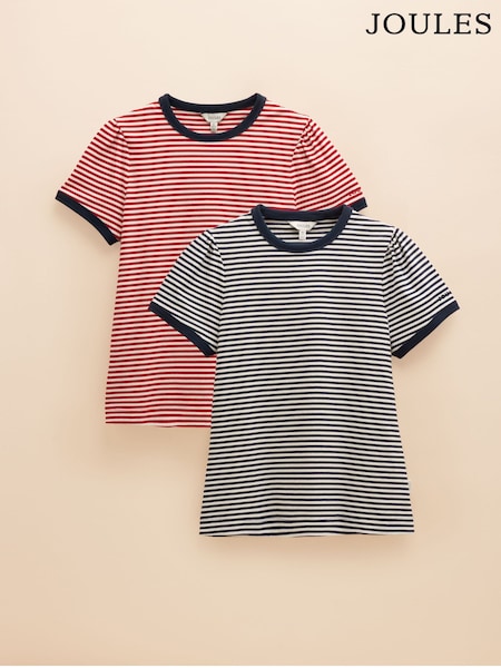 Joues Erin Navy Blue & Red Pack of Two Short Sleeve T-Shirts (AW6824) | €46