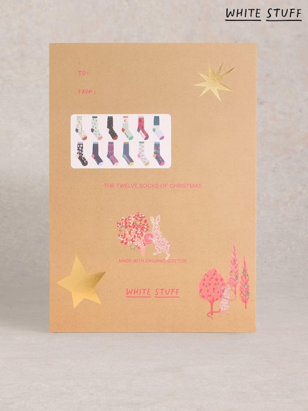 White Stuff Pink 12 Days Womens Christmas Advent Socks (AW6958) | €20