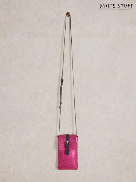 White Stuff Metallic Clara Buckle Leather Phone Bag (AW6962) | €21.50