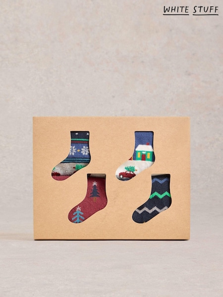 White Stuff Christmas Ankle Socks 4 Pack (AW6968) | € 21
