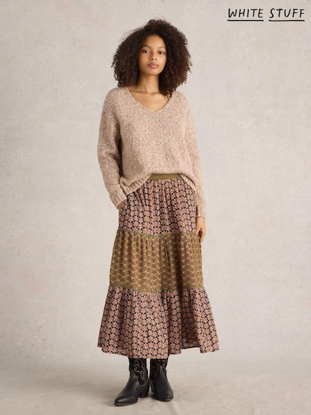 White Stuff Black Mabel Mixed Print Skirt (AW6983) | AED265