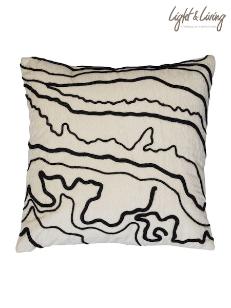 Light & Living Brown Castro Braided Cushion (AW7012) | €74
