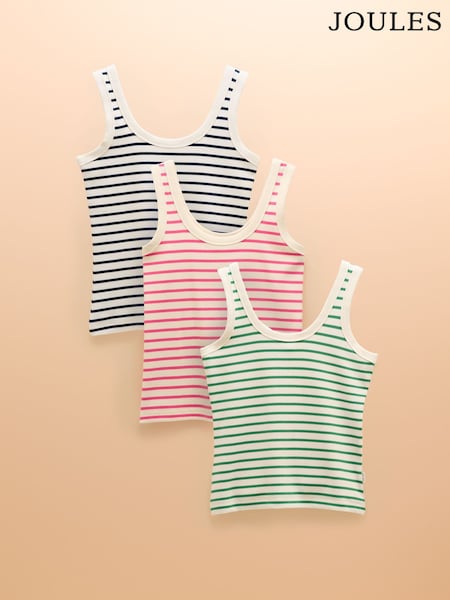 Joules Fairfield Multi Striped Vests 3 Pack (AW7039) | R$ 475