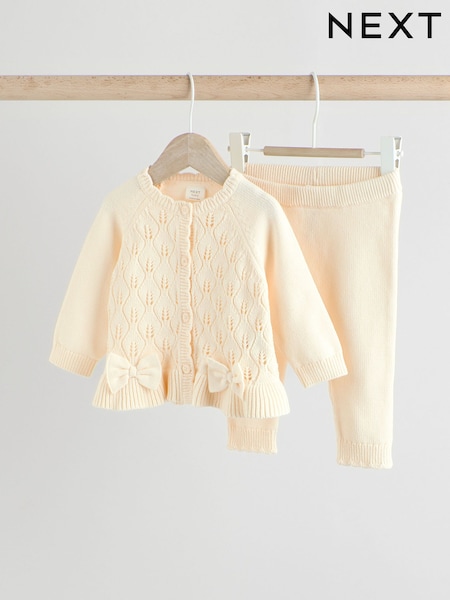 Biela - 100% Cotton Frill Knitted Bow Baby Cardigan Set (0mths-3yrs) (AW7040) | €32 - €35