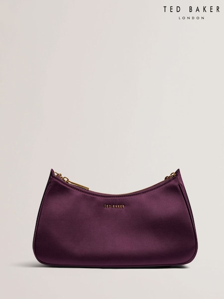 Ted Baker Purple Agnise Chain Detail Satin Shoulder Bag (AW7043) | €131