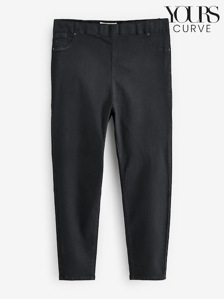 Yours Curve Black Pull On Jenny Jeans (AW7052) | AED140