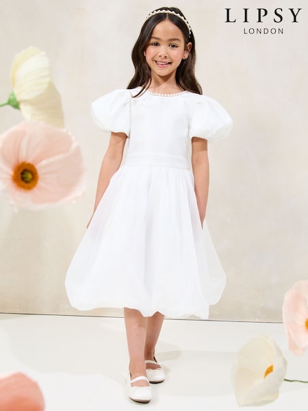 Lipsy Puff Sleeve Bubblehem Occasion Dress (2-11yrs) (AW7115) | ‏408 ر.س.‏ - ‏434 ر.س.‏