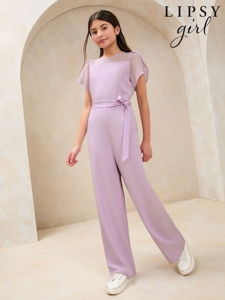Lipsy Mesh Yoke Jumpsuit (5-16yrs) (AW7116) | 50 € - 63 €
