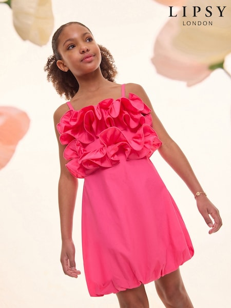 Lipsy 3D Ruffle Puffball Occasion Dress (7-16yrs) (AW7128) | ‏303 د.إ.‏ - ‏ 349‏ د.إ.