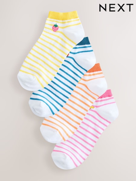 Fruit Stripe Trainer Socks 4 Pack (AW7176) | €13