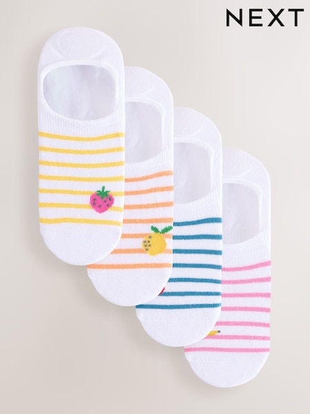 Stripe Fruit Invisible Socks 4 Pack (AW7178) | €13