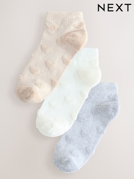 Neutral Hearts Trainer Socks 3 Pack (AW7180) | $17