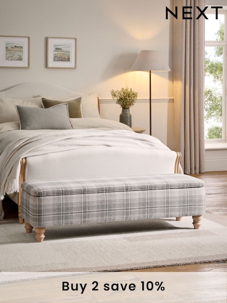 Versatile Check Nevis Grey Hartford Ottoman Blanket Box (AW7227) | €380