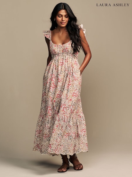 Laura Ashley Multi Clarissa Ditsy Floral Print Broderie Midaxi Dress (AW7236) | 3,545 UAH