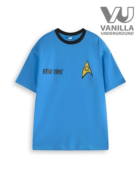 Vanilla Underground Blue Mens Star Trek Character 100% Cotton T-Shirt (AW7246) | €30