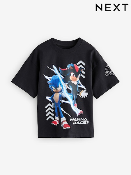 Black Sonic The Hedgehog 3 Official Movie Graphic 100% Cotton T-Shirt (7-14yrs) (AW7248) | 51 QAR - 58 QAR