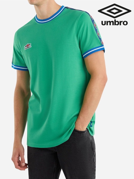 Umbro Green Infilled Tape 100% Cotton T-Shirt (AW7257) | €37