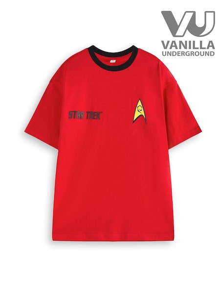 Vanilla Underground Red Mens Star Trek Character 100% Cotton T-Shirt (AW7259) | €26