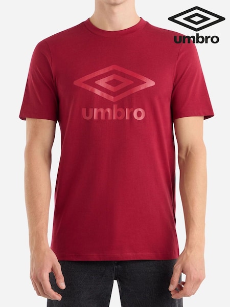 Umbro Red Large Logo 100% Cotton T-Shirt (AW7279) | €32